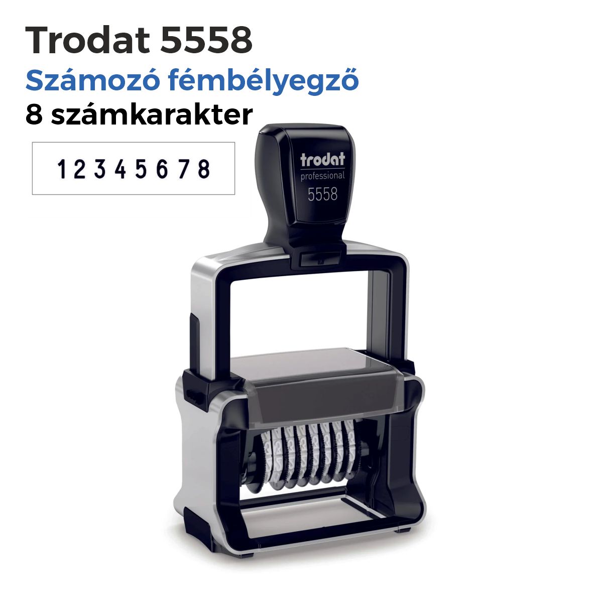 Trodat Professional 5558 számozó bélyegző használatra készen