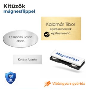 Kitűzők mágnesflippel